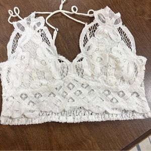 Free People White Lace Bralette